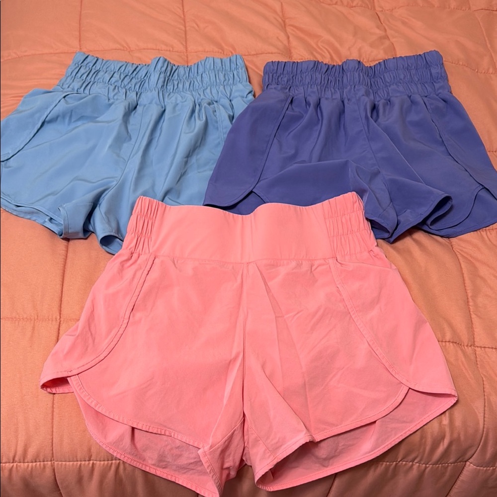 Mono B Athletic Shorts Pink and Blue Moisture-Wicking